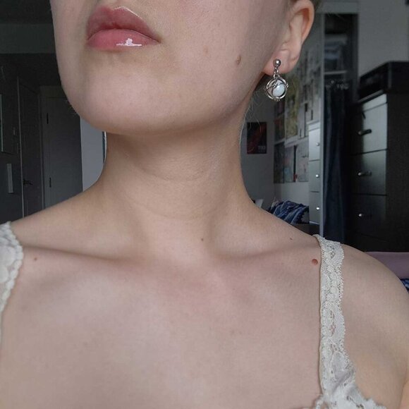 Vintage Victorian classic big white pearl and silver earrings - Picture 5 of 7